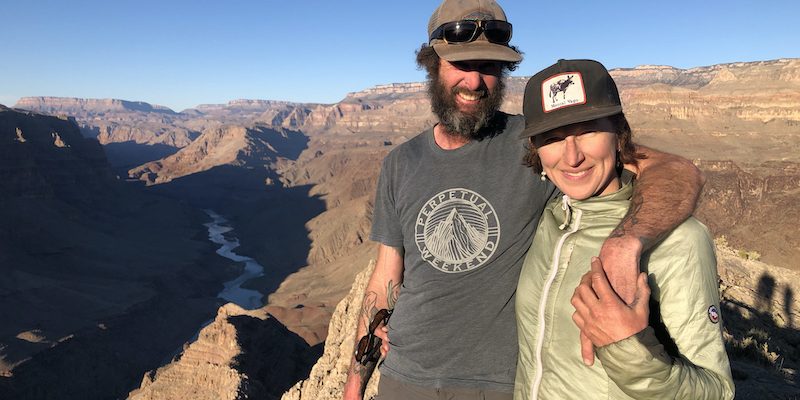 IMG_0254 Doom (fully bearded) and Lizzy in the Grand Canyon after a 12-day, self-supported packraft trip.