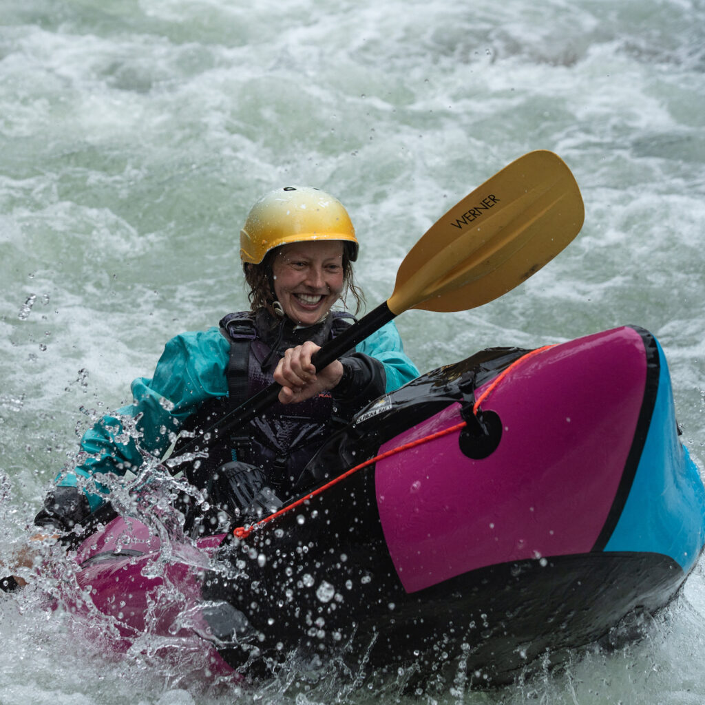 Annie Bussell sending the gnar in Rockwood Box, Animas River, 2025.